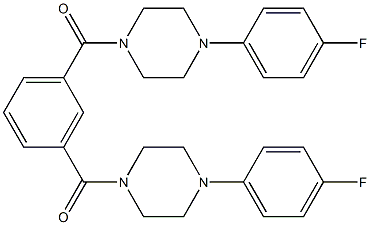 1-(4-fluorophenyl)-4-(3-{[4-(4-fluorophenyl)-1-piperazinyl]carbonyl}benzoyl)piperazine Struktur