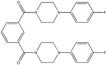 1-(4-fluorophenyl)-4-(3-{[4-(4-fluorophenyl)-1-piperazinyl]carbonyl}benzoyl)piperazine Structure