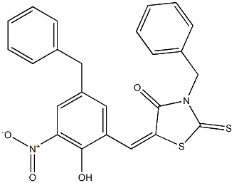 3-benzyl-5-{5-benzyl-2-hydroxy-3-nitrobenzylidene}-2-thioxo-1,3-thiazolidin-4-one