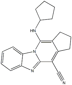 11-(cyclopentylamino)-2,3-dihydro-1H-cyclopenta[4,5]pyrido[1,2-a]benzimidazole-4-carbonitrile,,结构式