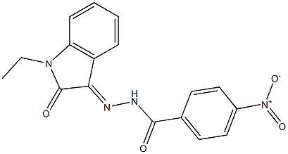 N'-(1-ethyl-2-oxo-1,2-dihydro-3H-indol-3-ylidene)-4-nitrobenzohydrazide 结构式