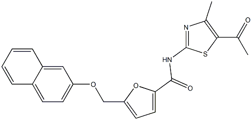 N-(5-acetyl-4-methyl-1,3-thiazol-2-yl)-5-[(2-naphthyloxy)methyl]-2-furamide|