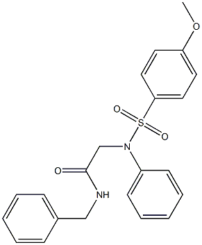 N-benzyl-2-{[(4-methoxyphenyl)sulfonyl]anilino}acetamide 化学構造式