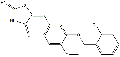 5-{3-[(2-chlorobenzyl)oxy]-4-methoxybenzylidene}-2-imino-1,3-thiazolidin-4-one 结构式