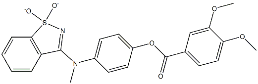 4-[(1,1-dioxido-1,2-benzisothiazol-3-yl)(methyl)amino]phenyl 3,4-dimethoxybenzoate Struktur