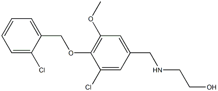 2-({3-chloro-4-[(2-chlorobenzyl)oxy]-5-methoxybenzyl}amino)ethanol,,结构式