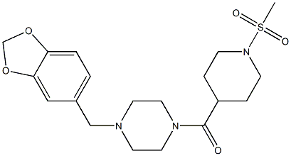 1-(1,3-benzodioxol-5-ylmethyl)-4-{[1-(methylsulfonyl)-4-piperidinyl]carbonyl}piperazine 化学構造式