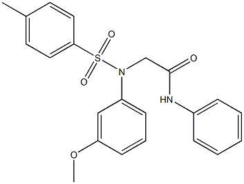 2-{3-methoxy[(4-methylphenyl)sulfonyl]anilino}-N-phenylacetamide,,结构式