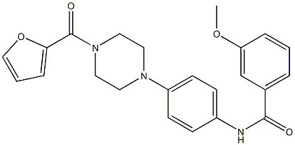 N-{4-[4-(2-furoyl)-1-piperazinyl]phenyl}-3-methoxybenzamide 化学構造式