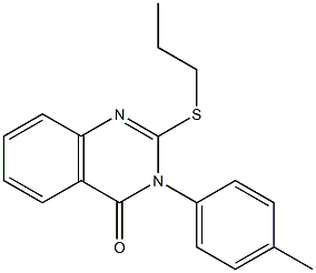 3-(4-methylphenyl)-2-(propylsulfanyl)-4(3H)-quinazolinone Struktur