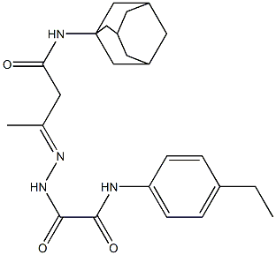 N-(1-adamantyl)-3-{[(4-ethylanilino)(oxo)acetyl]hydrazono}butanamide 结构式