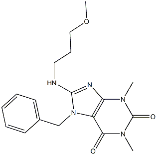 7-benzyl-8-[(3-methoxypropyl)amino]-1,3-dimethyl-3,7-dihydro-1H-purine-2,6-dione Structure