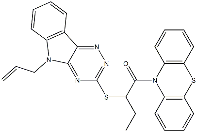  10-{2-[(5-allyl-5H-[1,2,4]triazino[5,6-b]indol-3-yl)sulfanyl]butanoyl}-10H-phenothiazine