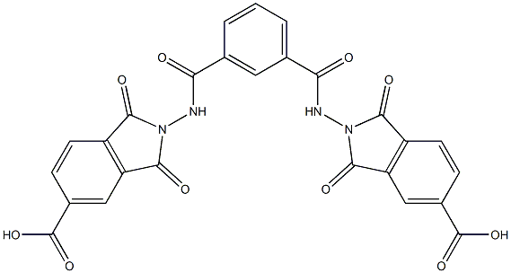 2-[(3-{[(5-carboxy-1,3-dioxo-1,3-dihydro-2H-isoindol-2-yl)amino]carbonyl}benzoyl)amino]-1,3-dioxo-5-isoindolinecarboxylic acid,,结构式