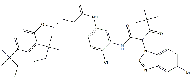 2-(5-bromo-1H-1,2,3-benzotriazol-1-yl)-N-(2-chloro-5-{[4-(2,4-ditert-pentylphenoxy)butanoyl]amino}phenyl)-4,4-dimethyl-3-oxopentanamide