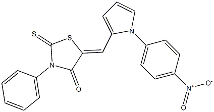 5-[(1-{4-nitrophenyl}-1H-pyrrol-2-yl)methylene]-3-phenyl-2-thioxo-1,3-thiazolidin-4-one 结构式