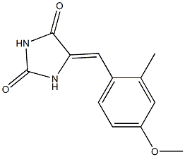 5-(4-methoxy-2-methylbenzylidene)-2,4-imidazolidinedione,,结构式