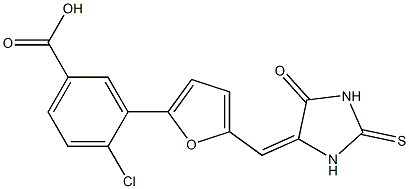  4-chloro-3-{5-[(5-oxo-2-thioxo-4-imidazolidinylidene)methyl]-2-furyl}benzoic acid