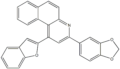 3-(1,3-benzodioxol-5-yl)-1-(1-benzofuran-2-yl)benzo[f]quinoline Struktur