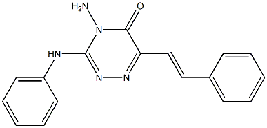 4-amino-3-anilino-6-(2-phenylvinyl)-1,2,4-triazin-5(4H)-one,,结构式