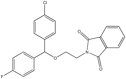 2-{2-[(4-chlorophenyl)(4-fluorophenyl)methoxy]ethyl}-1H-isoindole-1,3(2H)-dione,,结构式