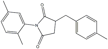 1-(2,5-dimethylphenyl)-3-[(4-methylphenyl)methyl]pyrrolidine-2,5-dione 结构式