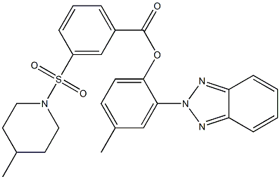 2-(2H-1,2,3-benzotriazol-2-yl)-4-methylphenyl 3-[(4-methyl-1-piperidinyl)sulfonyl]benzoate