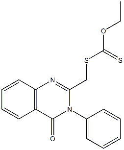 O-ethyl S-[(4-oxo-3-phenyl-3,4-dihydro-2-quinazolinyl)methyl] dithiocarbonate 结构式