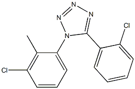 1-(3-chloro-2-methylphenyl)-5-(2-chlorophenyl)-1H-tetraazole,,结构式