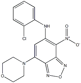 5-(2-chloroanilino)-4-nitro-7-(4-morpholinyl)-2,1,3-benzoxadiazole,,结构式
