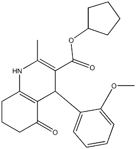 cyclopentyl 2-methyl-4-[2-(methyloxy)phenyl]-5-oxo-1,4,5,6,7,8-hexahydroquinoline-3-carboxylate Structure