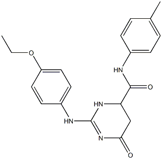 2-(4-ethoxyanilino)-N-(4-methylphenyl)-6-oxo-3,4,5,6-tetrahydro-4-pyrimidinecarboxamide,,结构式