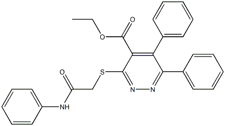 ethyl 3-[(2-anilino-2-oxoethyl)sulfanyl]-5,6-diphenyl-4-pyridazinecarboxylate Struktur