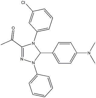 1-{4-(3-chlorophenyl)-5-[4-(dimethylamino)phenyl]-1-phenyl-4,5-dihydro-1H-1,2,4-triazol-3-yl}ethanone 结构式