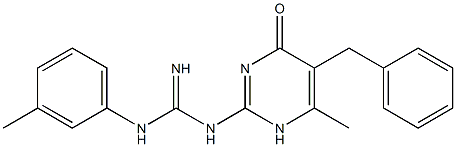 N-(5-benzyl-6-methyl-4-oxo-1,4-dihydro-2-pyrimidinyl)-N'-(3-methylphenyl)guanidine Structure