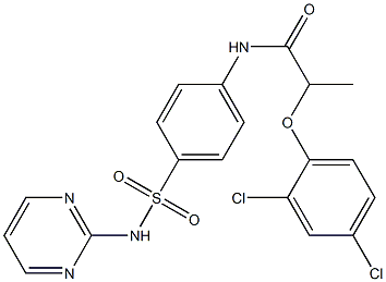 2-(2,4-dichlorophenoxy)-N-{4-[(2-pyrimidinylamino)sulfonyl]phenyl}propanamide Structure