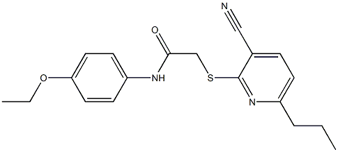 2-[(3-cyano-6-propyl-2-pyridinyl)sulfanyl]-N-(4-ethoxyphenyl)acetamide Struktur