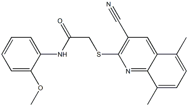 2-[(3-cyano-5,8-dimethylquinolin-2-yl)sulfanyl]-N-[2-(methyloxy)phenyl]acetamide