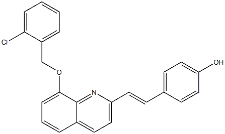 4-(2-{8-[(2-chlorobenzyl)oxy]-2-quinolinyl}vinyl)phenol 化学構造式