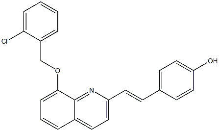 4-(2-{8-[(2-chlorobenzyl)oxy]-2-quinolinyl}vinyl)phenol,,结构式