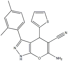 6-amino-3-(2,4-dimethylphenyl)-4-(2-thienyl)-1,4-dihydropyrano[2,3-c]pyrazole-5-carbonitrile