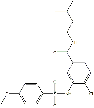 4-chloro-N-isopentyl-3-{[(4-methoxyphenyl)sulfonyl]amino}benzamide 结构式