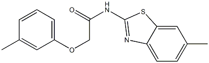 N-(6-methyl-1,3-benzothiazol-2-yl)-2-(3-methylphenoxy)acetamide Structure