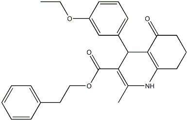 2-phenylethyl 4-(3-ethoxyphenyl)-2-methyl-5-oxo-1,4,5,6,7,8-hexahydro-3-quinolinecarboxylate|