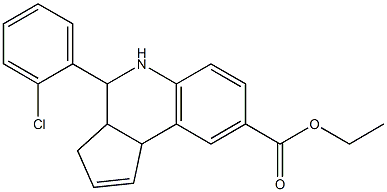 ethyl 4-(2-chlorophenyl)-3a,4,5,9b-tetrahydro-3H-cyclopenta[c]quinoline-8-carboxylate,,结构式