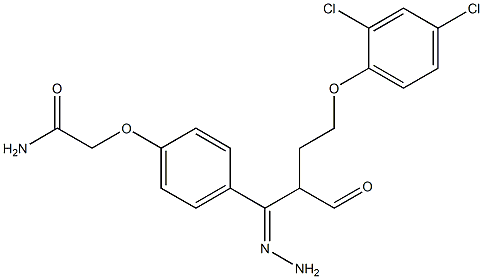 2-(4-{2-[4-(2,4-dichlorophenoxy)butanoyl]carbohydrazonoyl}phenoxy)acetamide Struktur