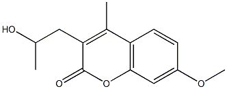 3-(2-hydroxypropyl)-7-methoxy-4-methyl-2H-chromen-2-one Struktur