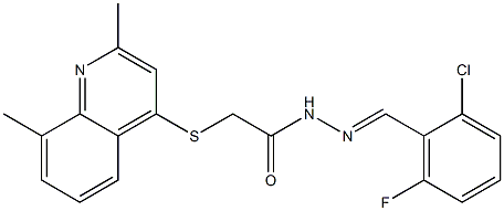 N'-(2-chloro-6-fluorobenzylidene)-2-[(2,8-dimethyl-4-quinolinyl)sulfanyl]acetohydrazide 结构式