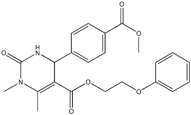 2-phenoxyethyl 4-[4-(methoxycarbonyl)phenyl]-1,6-dimethyl-2-oxo-1,2,3,4-tetrahydro-5-pyrimidinecarboxylate 结构式