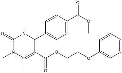 2-phenoxyethyl 4-[4-(methoxycarbonyl)phenyl]-1,6-dimethyl-2-oxo-1,2,3,4-tetrahydro-5-pyrimidinecarboxylate,,结构式